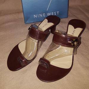 Nine West Dandy Brown Leather Sandals